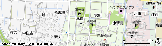 愛知県津島市白浜町（林造）周辺の地図