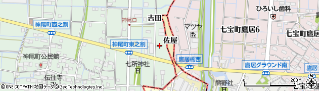 愛知県津島市神尾町吉田周辺の地図