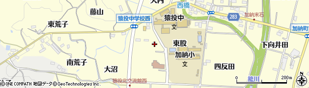愛知県豊田市加納町（西股）周辺の地図
