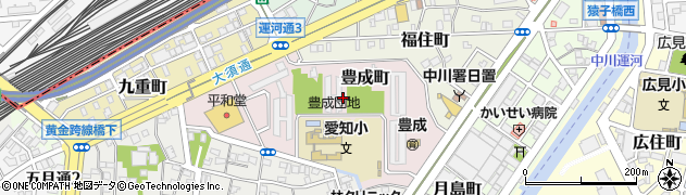 愛知県名古屋市中川区豊成町周辺の地図