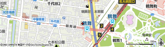 名古屋鶴舞郵便局周辺の地図