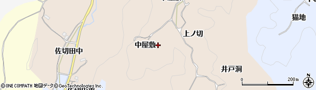 愛知県豊田市東中山町中屋敷周辺の地図