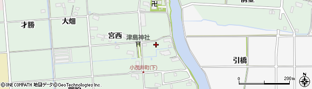 愛知県愛西市小茂井町寺下周辺の地図