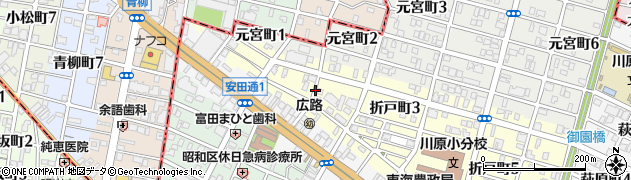 愛知県名古屋市昭和区折戸町2丁目周辺の地図