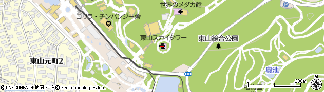 名古屋市役所緑政土木局　東山スカイタワー周辺の地図
