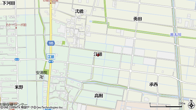 〒496-0907 愛知県愛西市稲葉町の地図