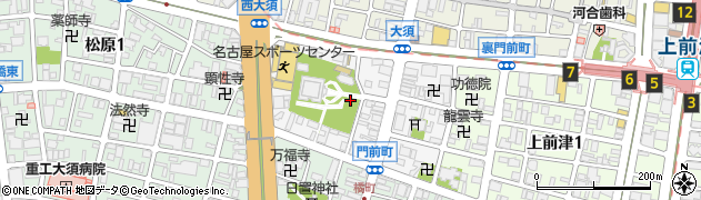 愛知県名古屋市中区門前町周辺の地図