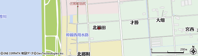 愛知県愛西市小茂井町（北鍋田）周辺の地図