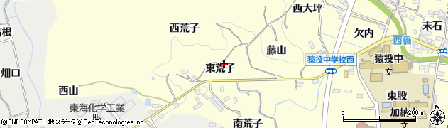 愛知県豊田市加納町東荒子周辺の地図