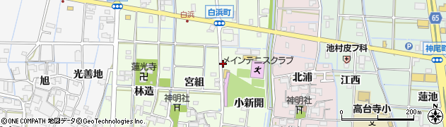 愛知県津島市白浜町周辺の地図