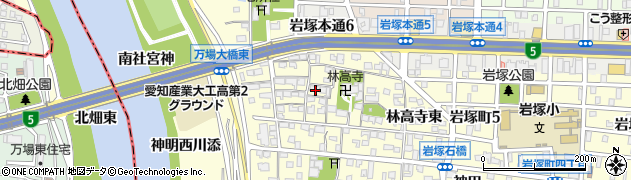 愛知県名古屋市中村区岩塚町新屋敷周辺の地図
