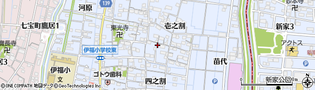 愛知県あま市七宝町伊福壱之割42周辺の地図