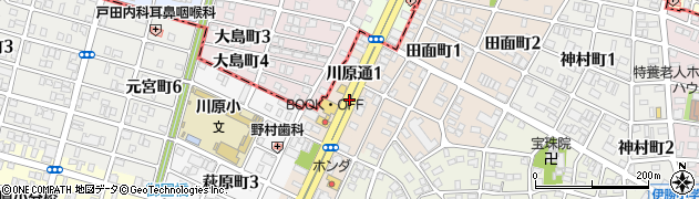 愛知県名古屋市昭和区川原通1丁目周辺の地図