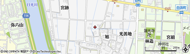 愛知県津島市百町旭18周辺の地図
