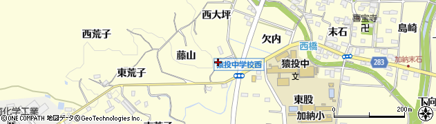愛知県豊田市加納町藤山周辺の地図
