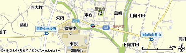 愛知県豊田市加納町末石6周辺の地図