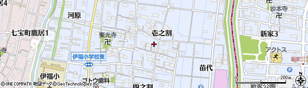 愛知県あま市七宝町伊福壱之割周辺の地図
