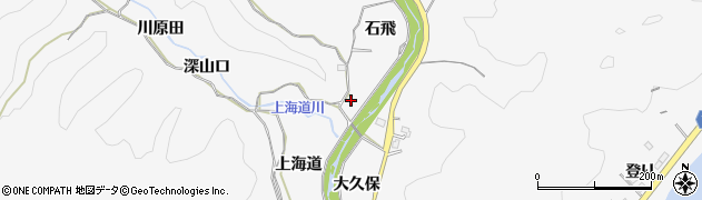愛知県豊田市西広瀬町石飛周辺の地図