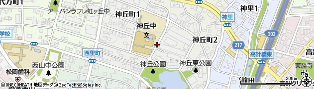 愛知県名古屋市名東区神丘町周辺の地図