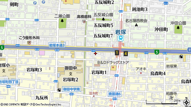 〒453-0861 愛知県名古屋市中村区岩塚本通の地図
