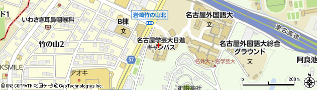 名古屋学芸大学　日進キャンパス周辺の地図