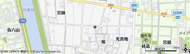 愛知県津島市百町周辺の地図