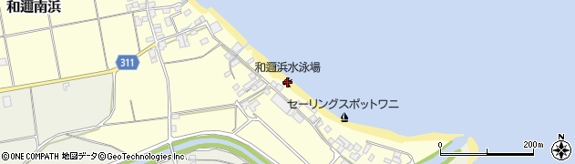 和邇浜水泳場周辺の地図