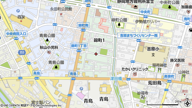 〒417-0045 静岡県富士市錦町の地図