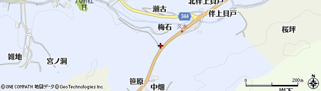 愛知県豊田市久木町（梅石）周辺の地図