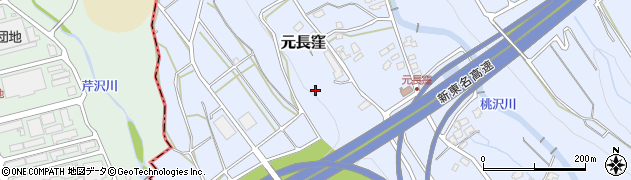 静岡県長泉町（駿東郡）元長窪周辺の地図