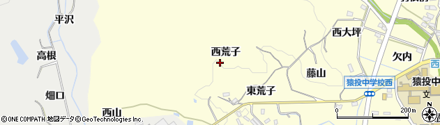 愛知県豊田市加納町西荒子周辺の地図