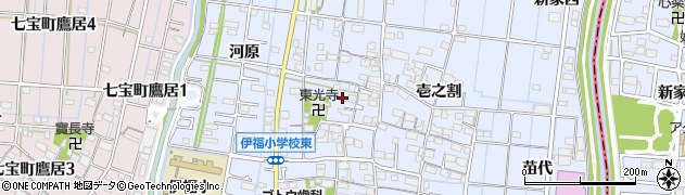 愛知県あま市七宝町伊福（弐之割）周辺の地図
