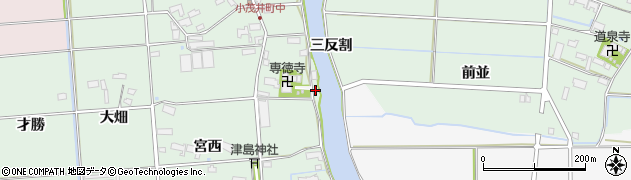 愛知県愛西市小茂井町（寺浦）周辺の地図