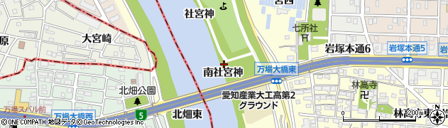 愛知県名古屋市中村区岩塚町（南社宮神）周辺の地図
