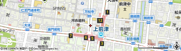地下鉄　名城線上前津駅周辺の地図