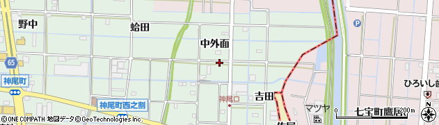 愛知県津島市神尾町中外面40周辺の地図