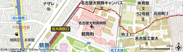 愛知県名古屋市昭和区鶴舞町周辺の地図