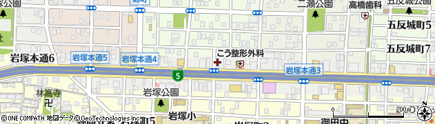 ガリバー岩塚本通店周辺の地図