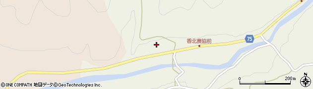 鏡野町　香北公民館周辺の地図