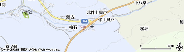 愛知県豊田市久木町伴上貝戸周辺の地図