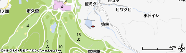 愛知県豊田市中立町（皿田）周辺の地図