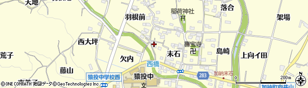愛知県豊田市加納町末石周辺の地図