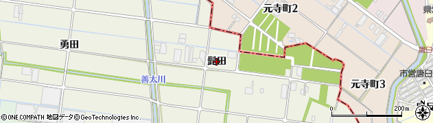 愛知県愛西市日置町（髭田）周辺の地図