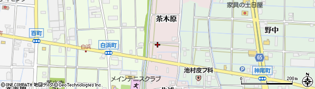 愛知県津島市高台寺町（茶木原）周辺の地図