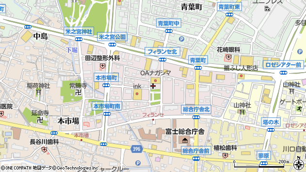 〒416-0954 静岡県富士市本市場町の地図