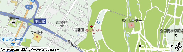 愛知県豊田市西中山町猿田周辺の地図