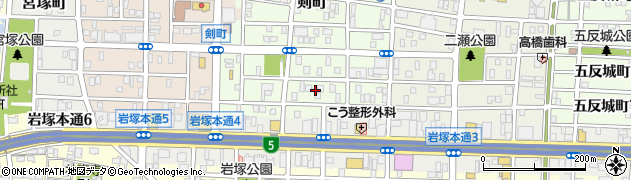 愛知県名古屋市中村区剣町263周辺の地図