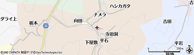 愛知県豊田市東中山町（ナメラ）周辺の地図