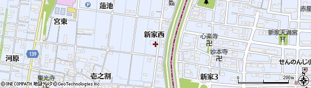 愛知県あま市七宝町伊福（新家西）周辺の地図