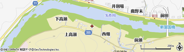 愛知県豊田市国附町（西畑）周辺の地図